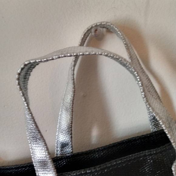 Victoria Secret Small Black and Silver Tote Bag With Strap - Picture 4 of 10